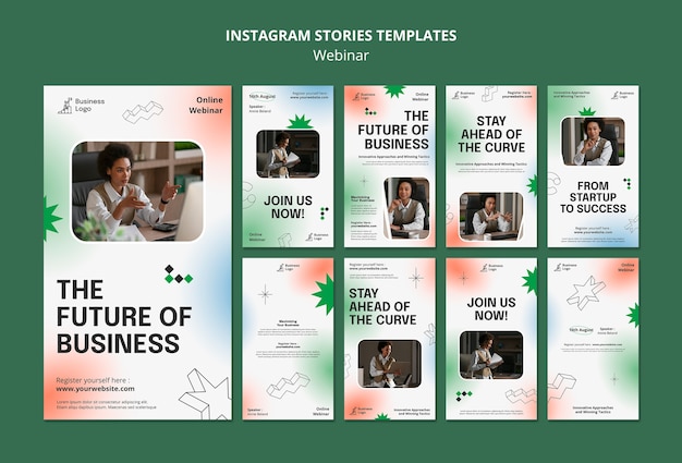 PSD grátis histórias do instagram da conferência webinar