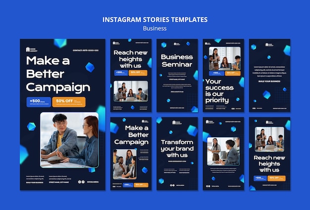 Histórias do instagram de campanha de negócios geométricas