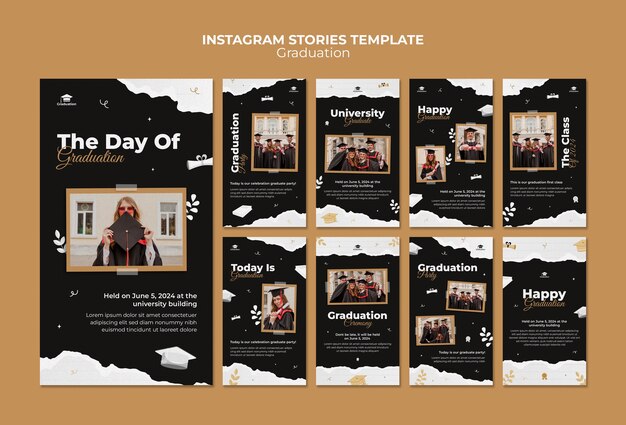 Histórias do instagram de celebração de formatura