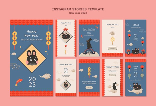 Histórias do instagram de comemoração de ano novo
