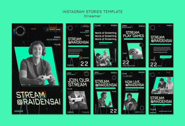 Histórias do instagram de conceito de streaming