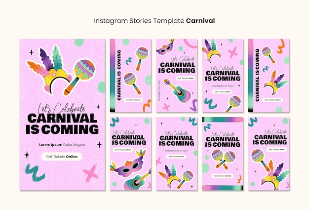 Histórias do instagram de entretenimento de carnaval