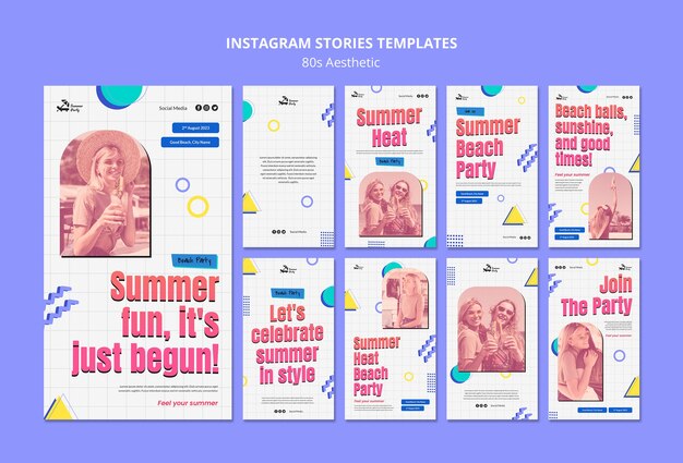 histórias do instagram de festas estéticas dos anos 80