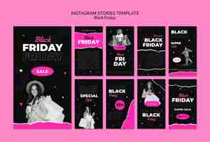 PSD grátis histórias do instagram de promoção da black friday