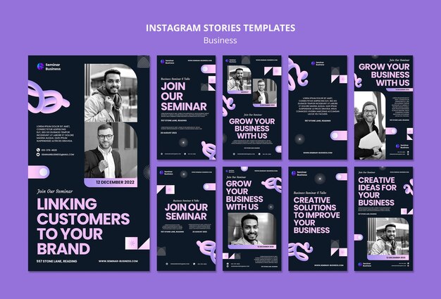 Histórias do instagram de soluções de negócios gradientes