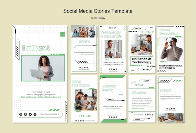 PSD grátis histórias do instagram de tecnologia