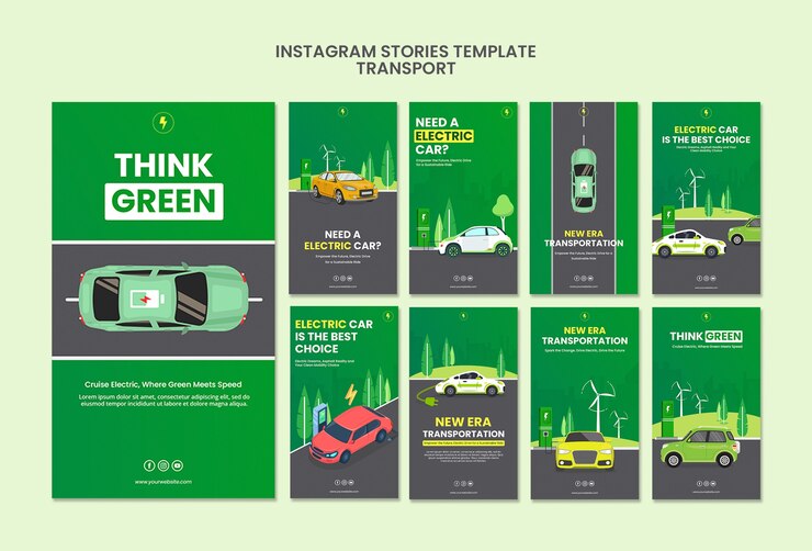 PSD grátis histórias do instagram de transporte desenhadas à mão