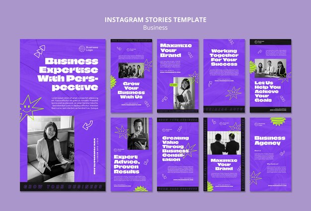 Histórias do instagram do conceito de negócios