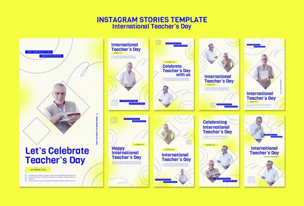 Histórias do instagram do dia internacional do professor