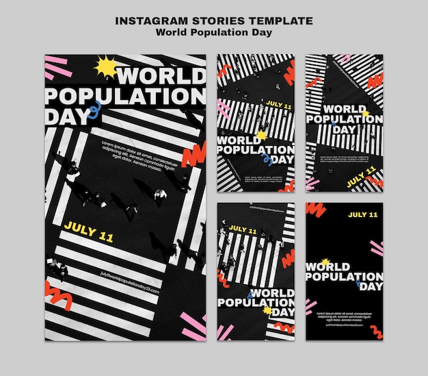 Histórias do instagram do dia mundial da população