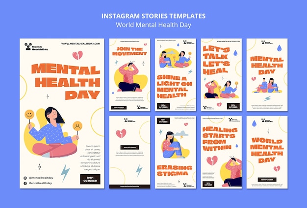 Histórias do instagram do dia mundial da saúde mental