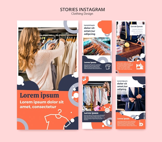 PSD grátis histórias do instagram para loja de roupas