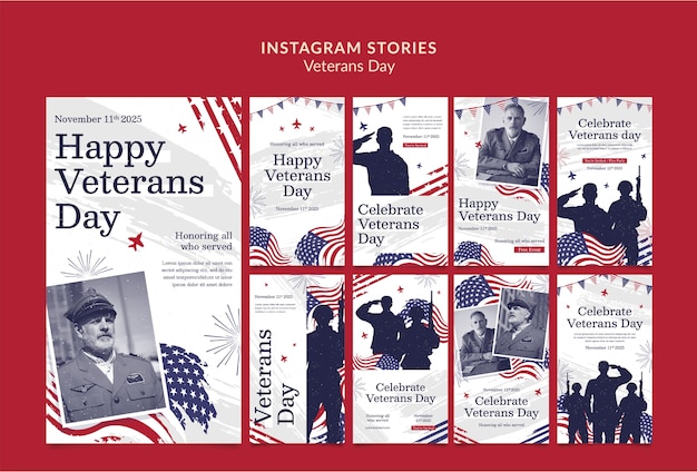 Histórias do Instagram sobre celebração do Dia dos Veteranos