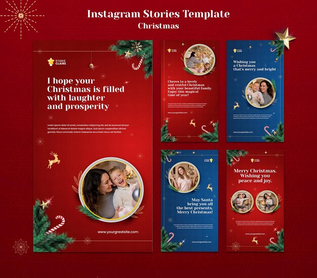 Histórias festivas de natal nas redes sociais