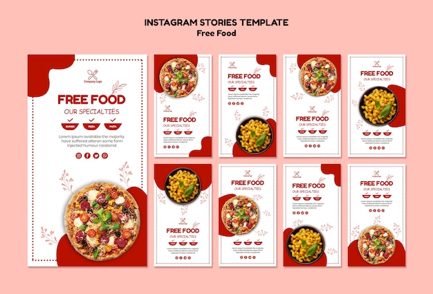 PSD grátis histórias gratuitas do instagram de alimentos