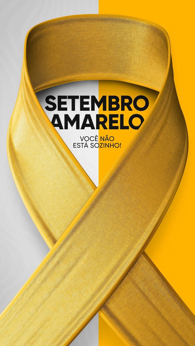 PSD grátis histórias nas redes sociais setembro amarelo - prevenção ao suicídio