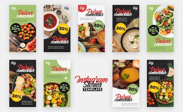 Histórias saudáveis e bio de instagram de alimentos