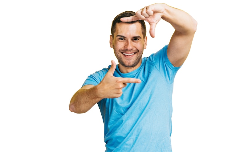 PSD grátis homem expressivo fazendo gestos