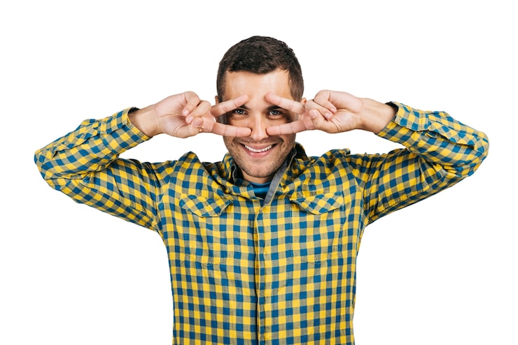 PSD grátis homem expressivo fazendo gestos
