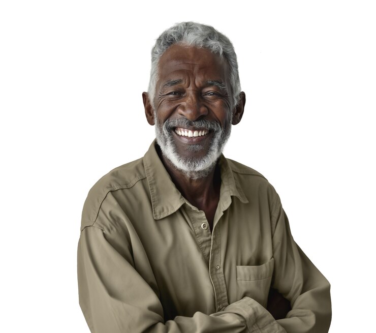 PSD grátis homem negro feliz posando