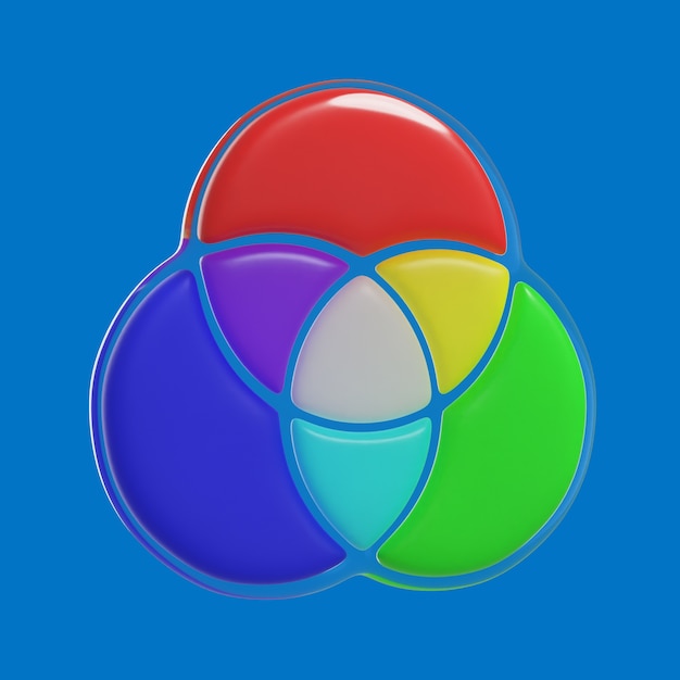 ícone 3D com cores