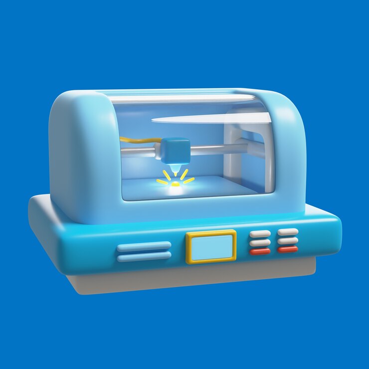 PSD grátis ícone 3d com impressora a laser