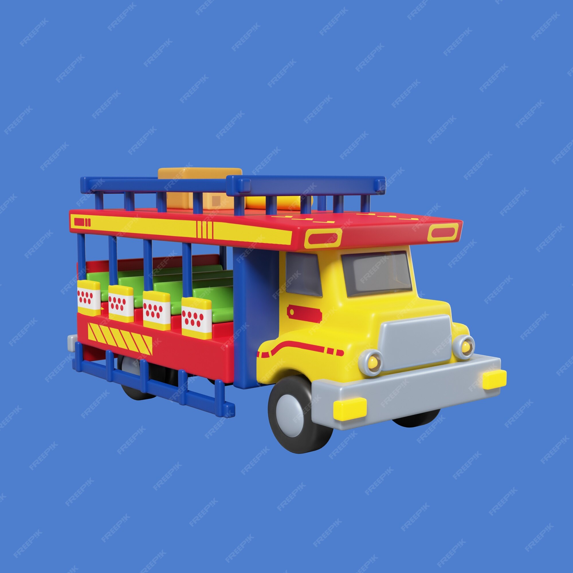 carro de brinquedo caminhão amarelo na superfície azul. tempo divertido de  brinquedos infantis. 17325523 Foto de stock no Vecteezy