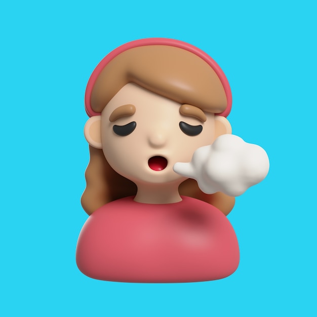 PSD grátis Ícone 3d de emoji de avatar de menina