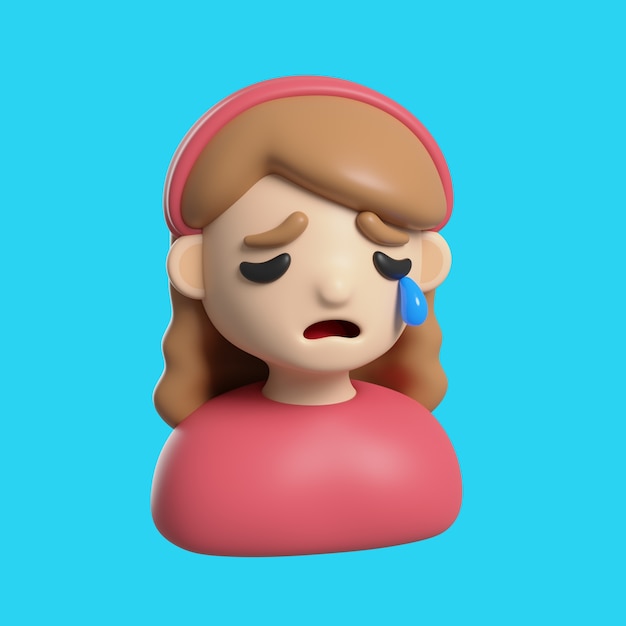 PSD grátis Ícone 3d de emoji de avatar de menina
