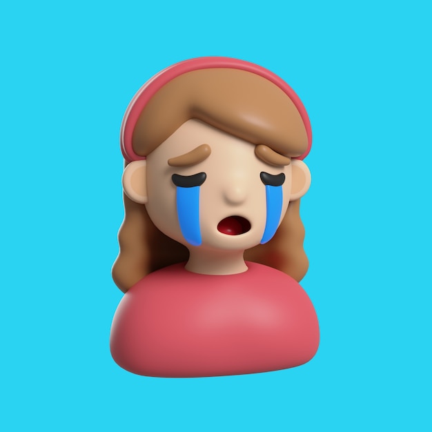 PSD grátis Ícone 3d de emoji de avatar de menina