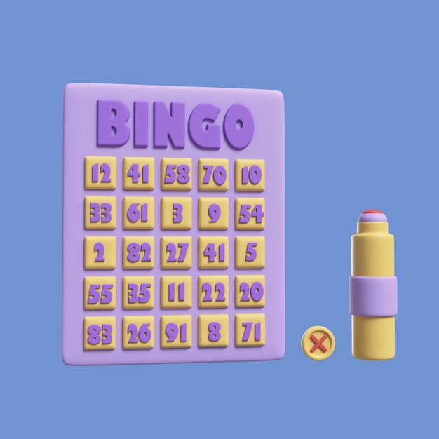 PSD grátis Ícone 3d de idosos com bingo