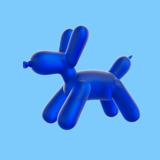 Ícone de aniversário 3d com animal de balão
