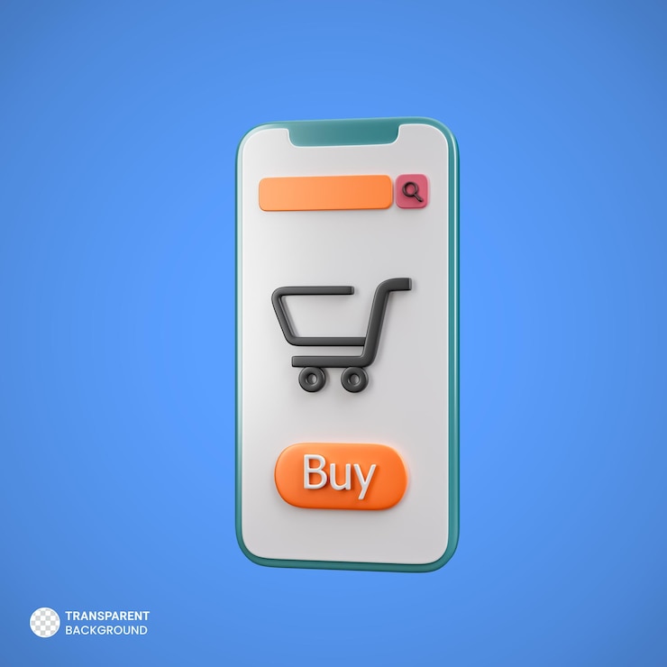 PSD grátis ícone de aplicativo de compras online isolado ilustração de renderização 3d