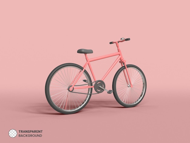 Ícone de bicicleta isolado renderização 3d ilustração