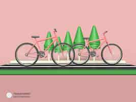 PSD grátis Ícone de bicicleta isolado renderização 3d ilustração