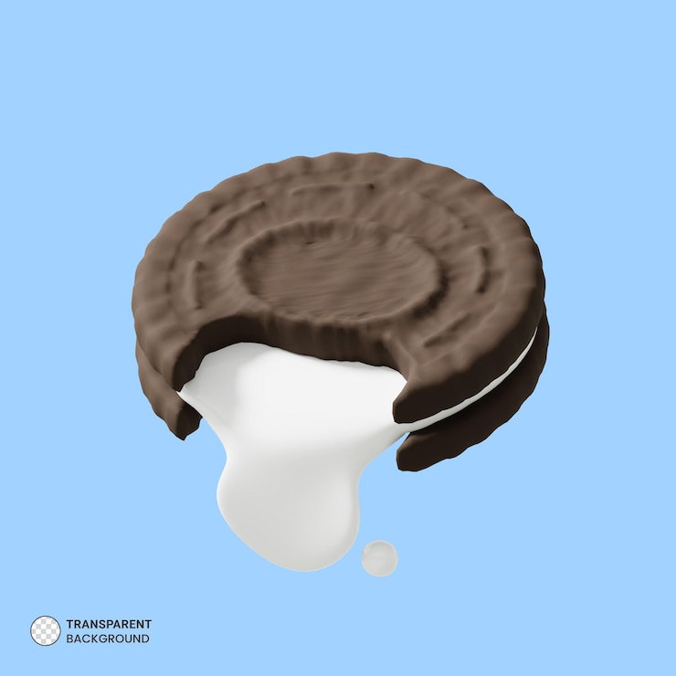 PSD grátis ícone de biscoito de chocolate isolado ilustração de renderização 3d