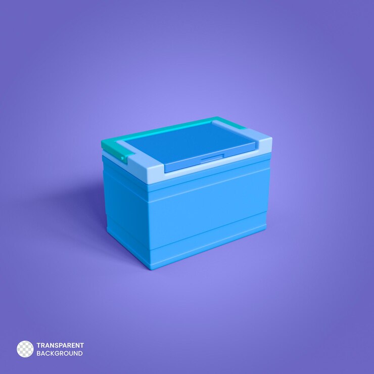 PSD grátis ícone de caixa de gelo de plástico isolado renderização 3d ilustração