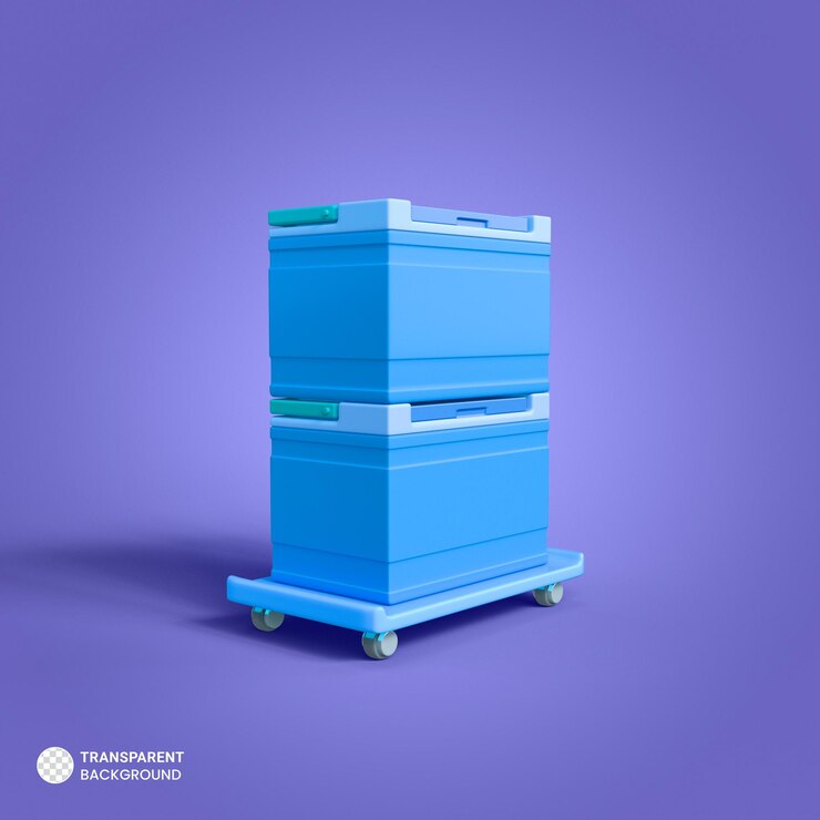 PSD grátis ícone de caixa de gelo de plástico isolado renderização 3d ilustração