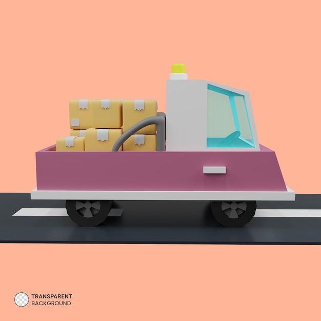 PSD grátis Ícone de caminhão de entrega isolado 3d render ilustração