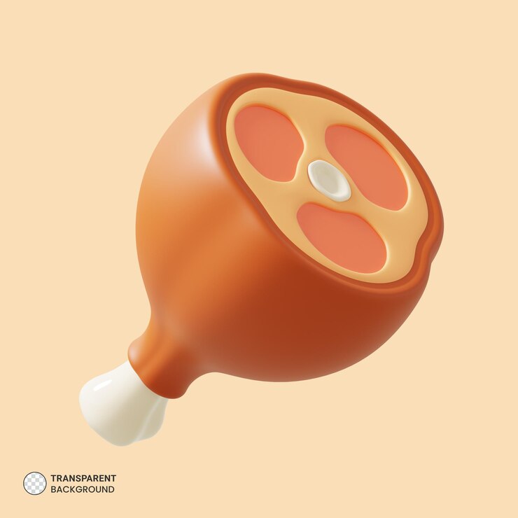 PSD grátis ícone de carne isolado renderização 3d ilustração