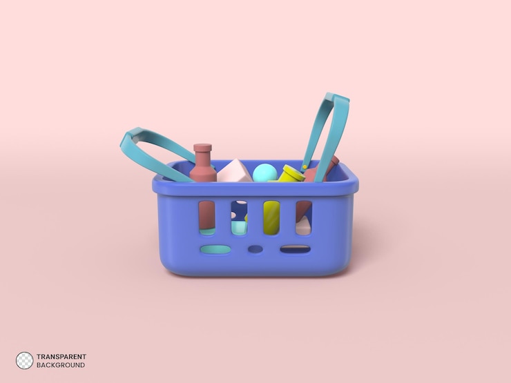 PSD grátis ícone de cesta de compras isolado ilustração de renderização 3d