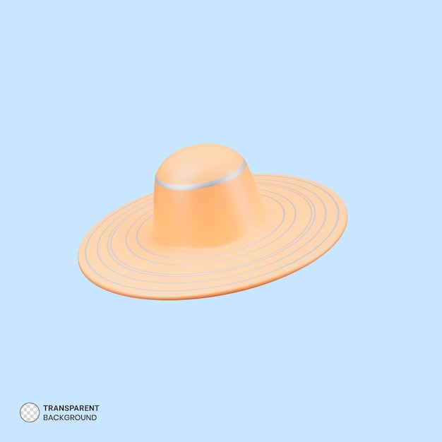 Ícone de chapéu isolado ilustração de renderização 3d