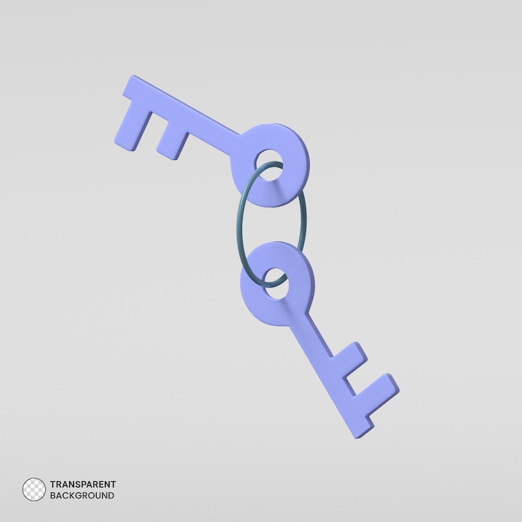 PSD grátis ícone de chave isolado ilustração de renderização 3d