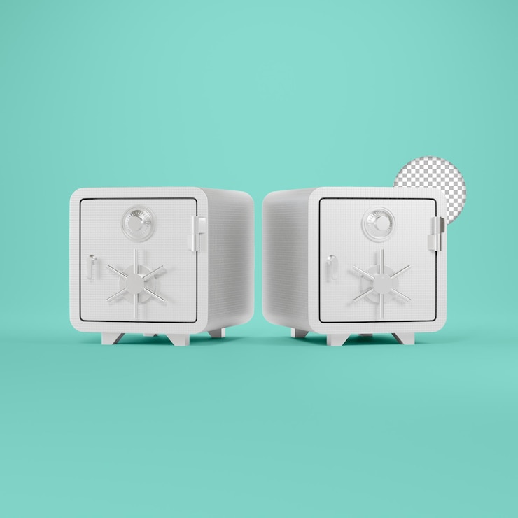 PSD grátis ícone de cofre de depósito fechado isolado renderização 3d ilustração