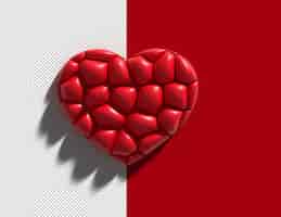 PSD grátis Ícone de coração 3d símbolo de amor dia dos namorados sinal design arquivo psd transparente