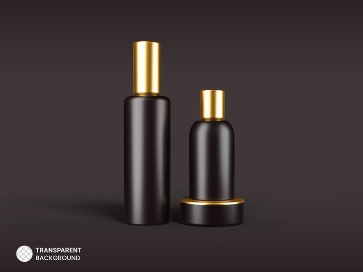 PSD grátis ícone de garrafa cosmética brilhante isolado ilustração de renderização 3d