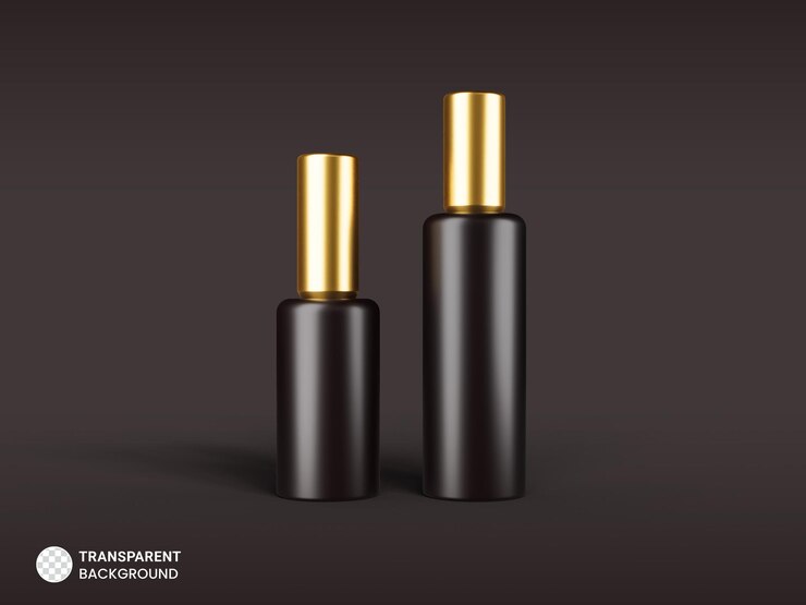 PSD grátis ícone de garrafa cosmética brilhante isolado ilustração de renderização 3d