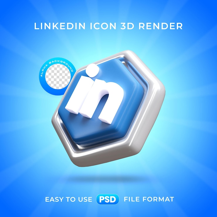 PSD grátis ícone de logo do linkedin isolado, renderização 3d, ilustração