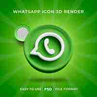 PSD grátis Ícone de logotipo do whatsapp isolado ilustração de renderização 3d