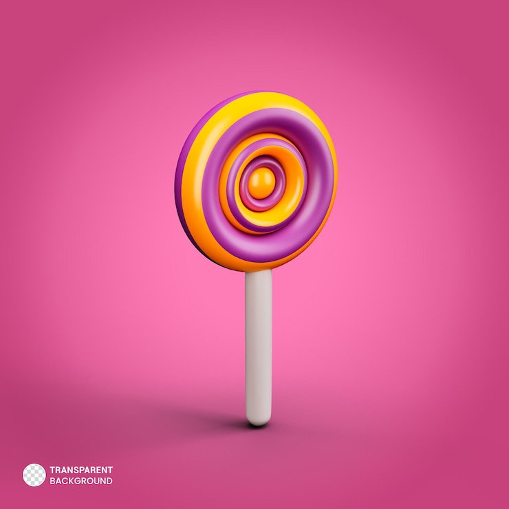 PSD grátis ícone de pirulito isolado renderização 3d ilustração